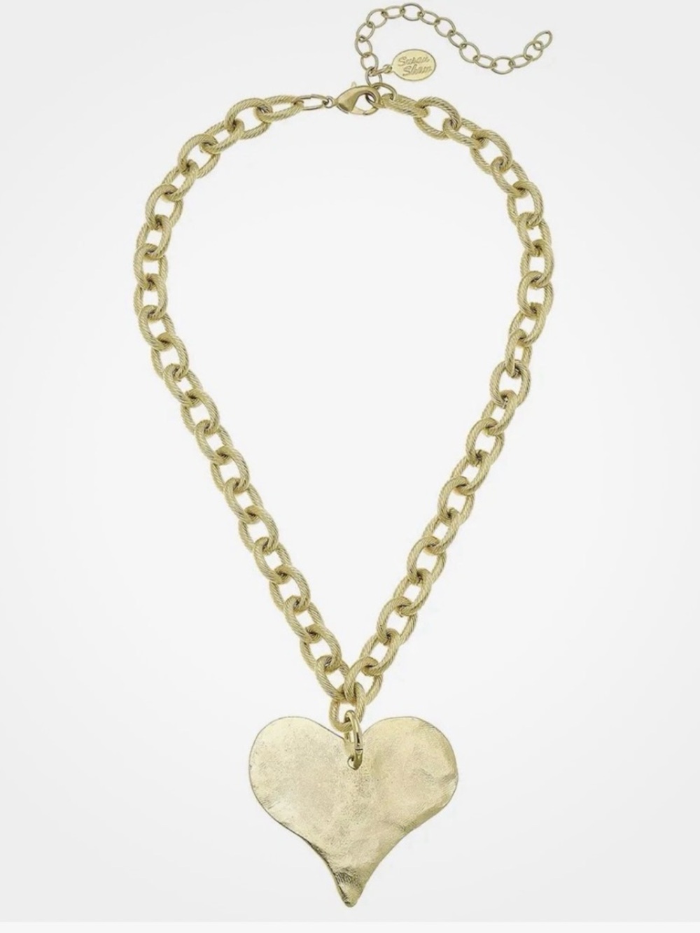Susan Shaw Hand Triple Cast 18k Gold Heart Toggle Necklace NWT